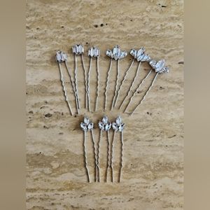 NWOT Crystal Bridal Hair Pins (set of 9)